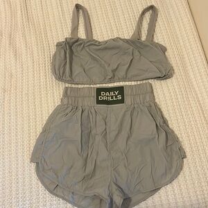 Daily Drills bubble shorts and sports bra set